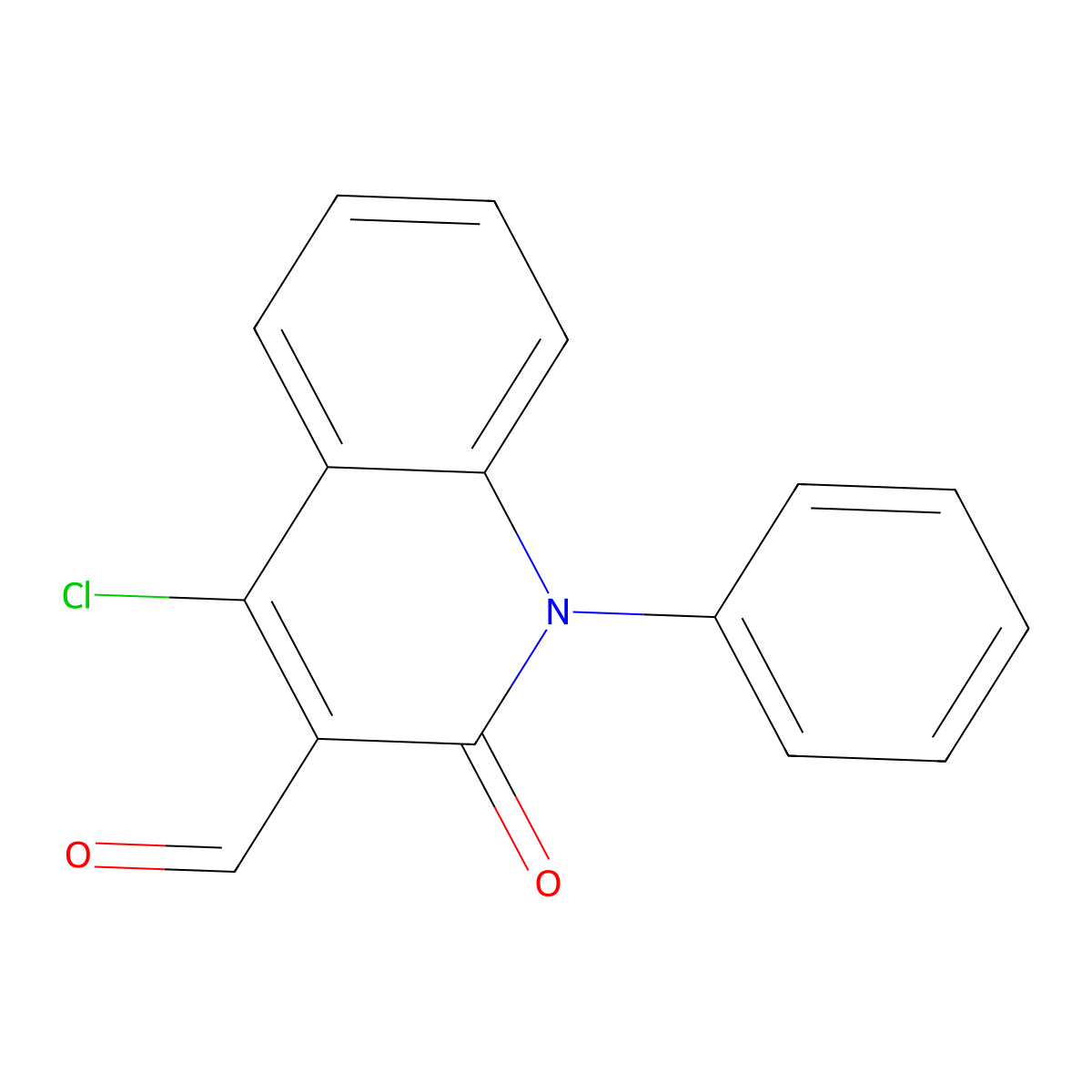 4-Chloro-2-oxo-1-phenylhydroquinoline-3-carbaldehyde molecular structure, CAS 148587-01-3
