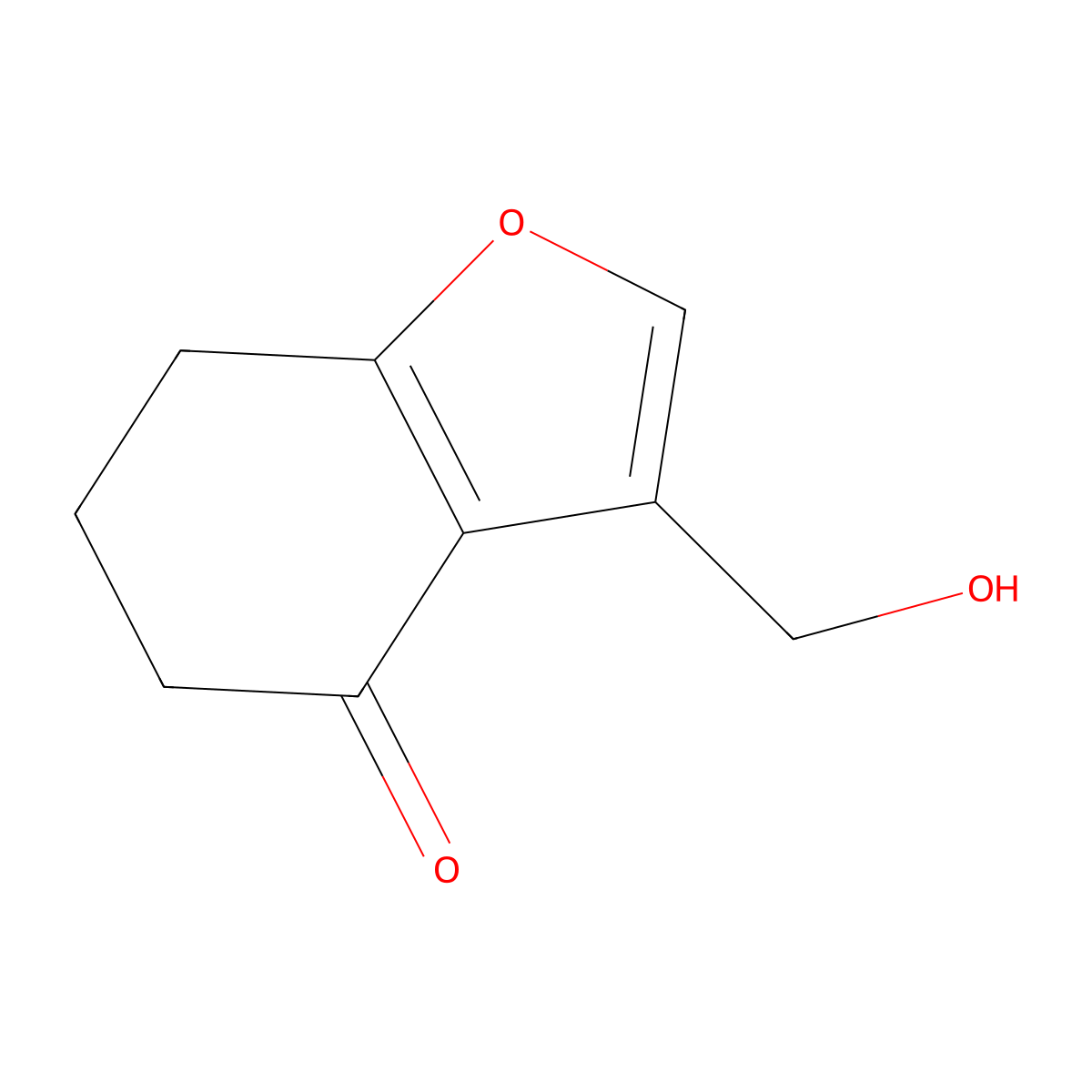 3-(Hydroxymethyl)-4,5,6,7-tetrahydro-1-benzofuran-4-one molecular structure, CAS 148587-51-3