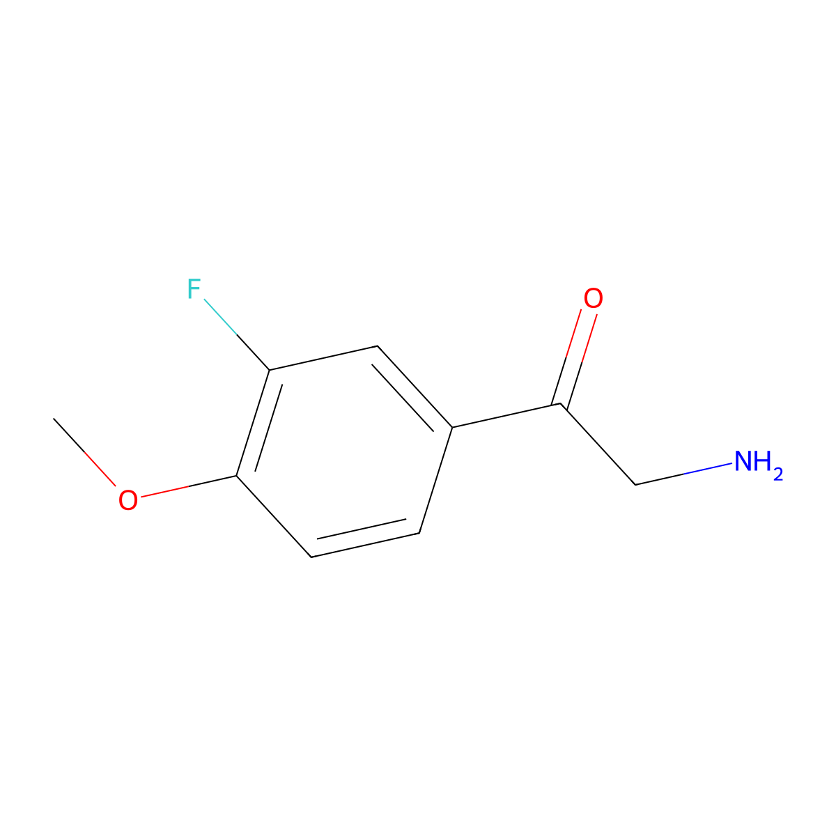 2-Amino-1-(3-fluoro-4-methoxyphenyl)ethan-1-one molecular structure, CAS 148588-90-3