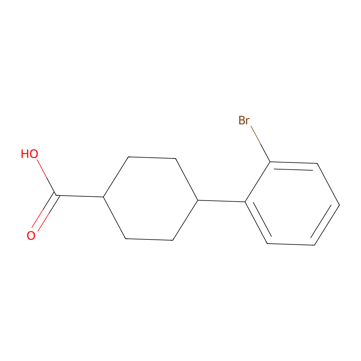 4-(2-Bromophenyl)cyclohexane-1-carboxylic acid molecular structure, CAS 1485880-58-7