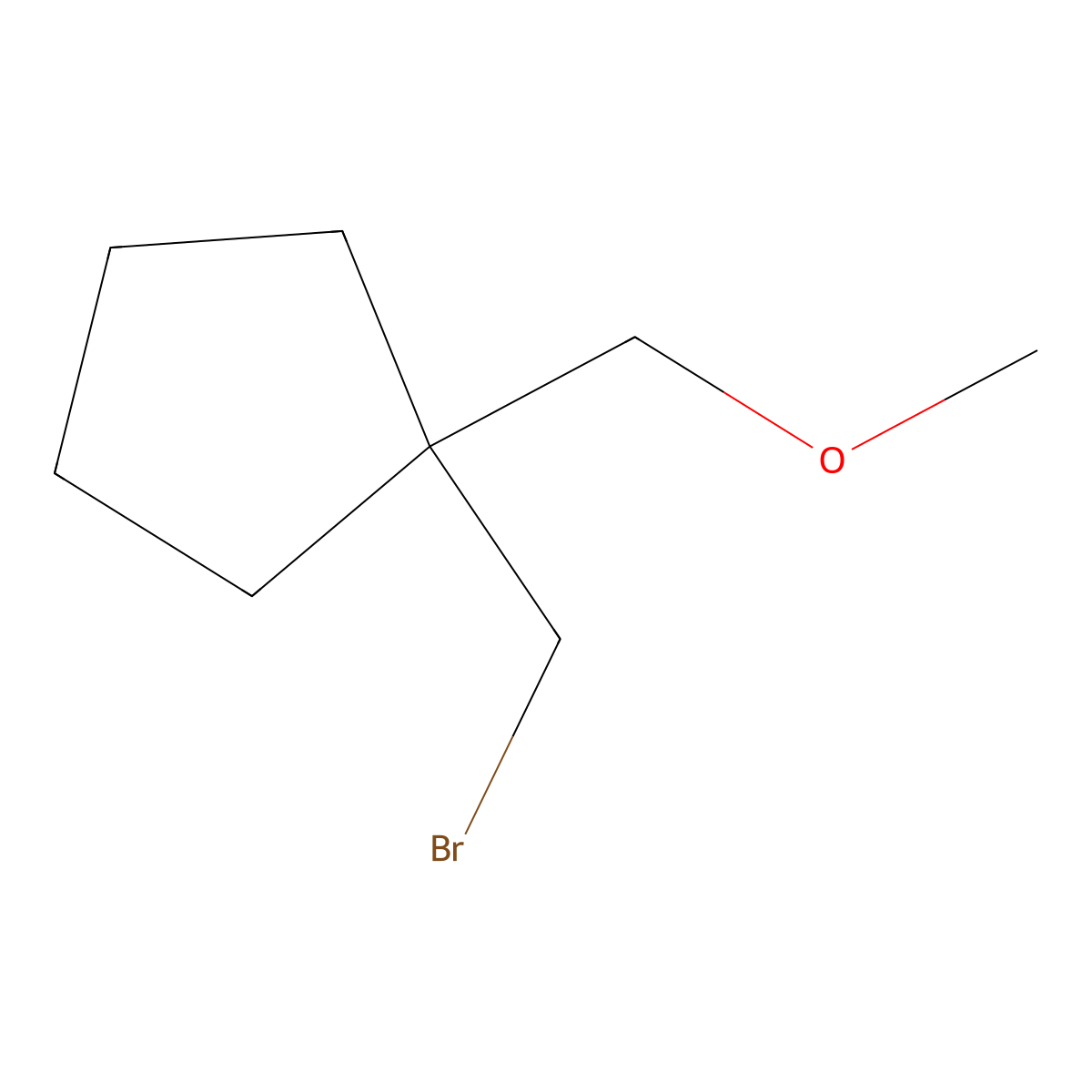 1-(Bromomethyl)-1-(methoxymethyl)cyclopentane molecular structure, CAS 1485886-77-8