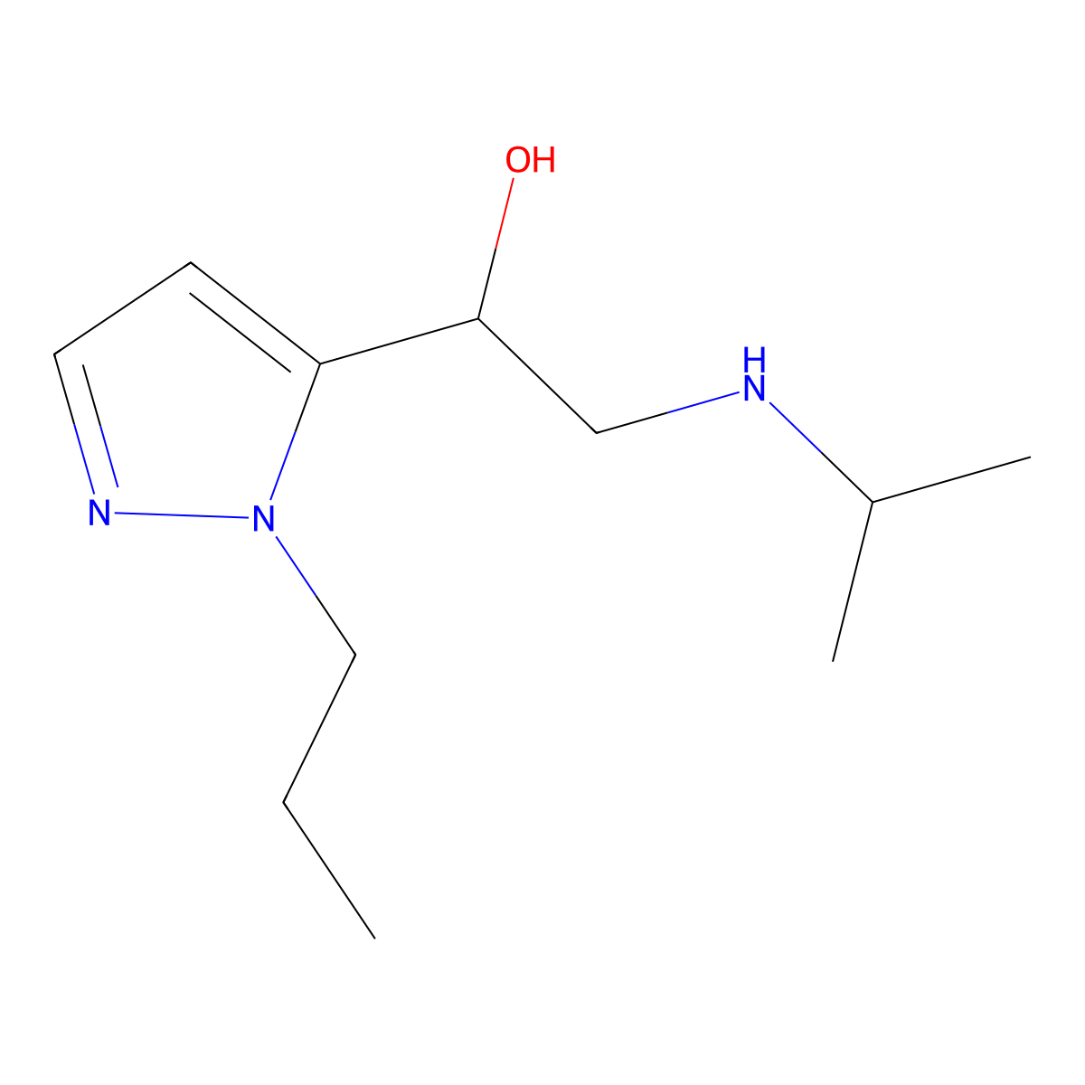 2-(Isopropylamino)-1-(1-propyl-1h-pyrazol-5-yl)ethan-1-ol molecular structure, CAS 1485888-95-6