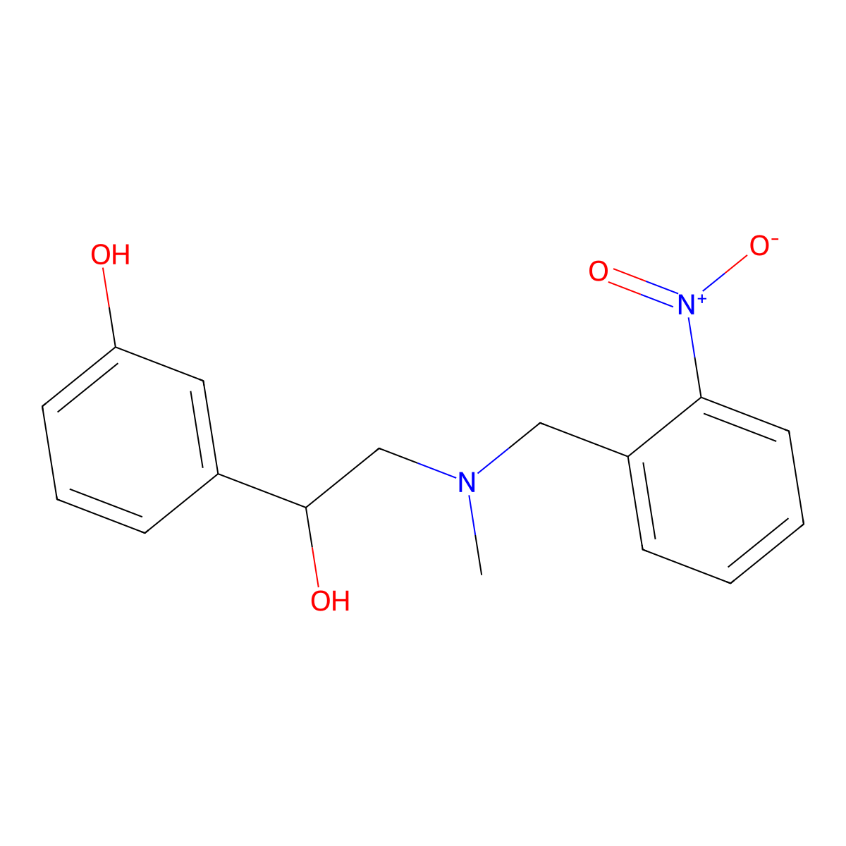N-2-Nitrobenzylphenylephrine molecular structure, CAS 148589-31-5