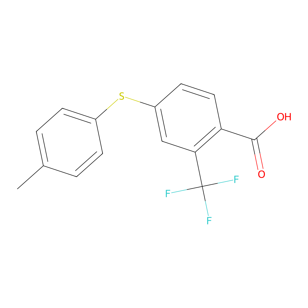 4-(p-Tolylthio)-2-(trifluoromethyl)benzoic acid molecular structure, CAS 1485897-99-1