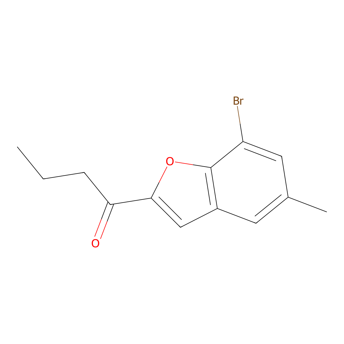 1-(7-Bromo-5-methylbenzofuran-2-yl)butan-1-one molecular structure, CAS 1485915-46-5