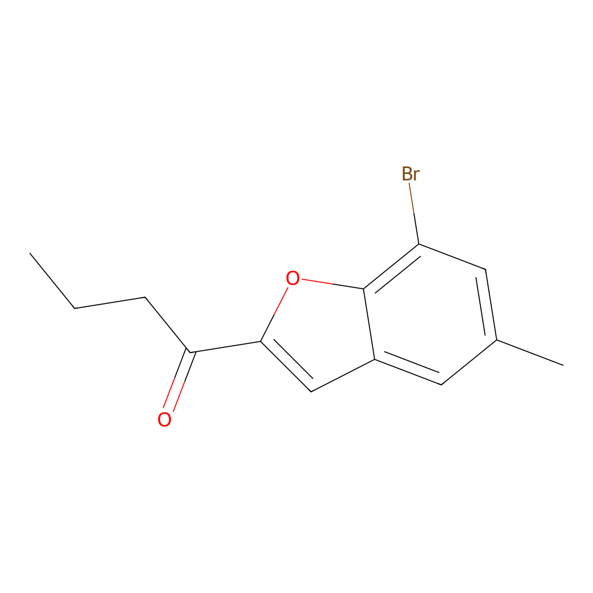 1-(7-Bromo-5-methylbenzofuran-2-yl)butan-1-one molecular structure, CAS 1485915-46-5