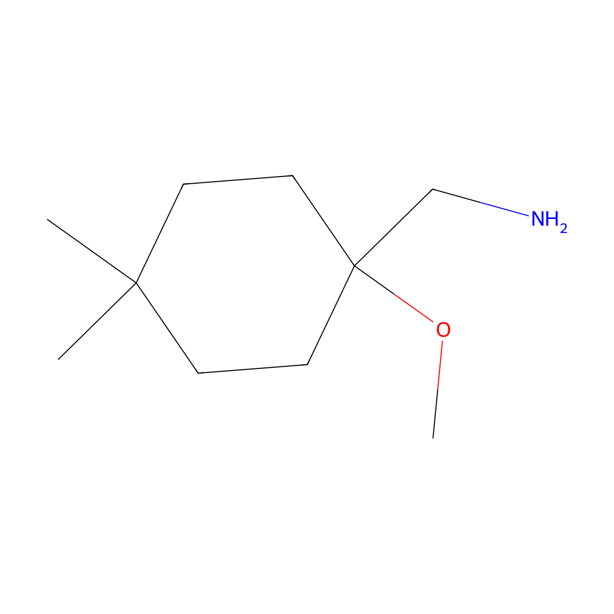 (1-Methoxy-4,4-dimethylcyclohexyl)methanamine molecular structure, CAS 1485934-31-3