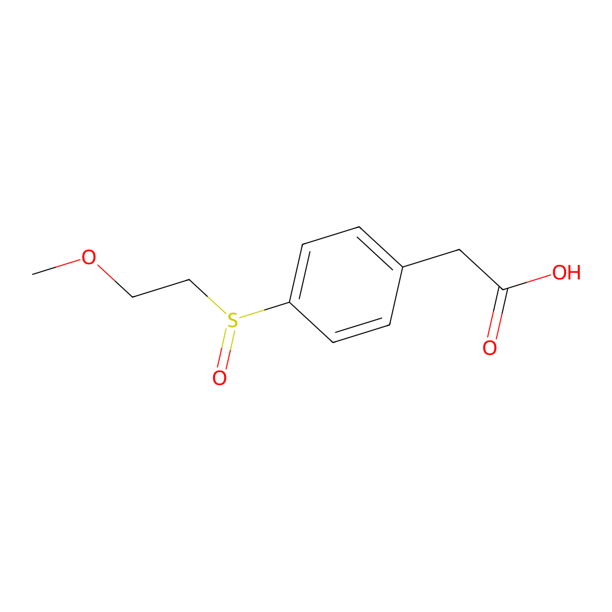 2-[4-(2-Methoxyethanesulfinyl)phenyl]acetic acid molecular structure, CAS 1485935-41-8