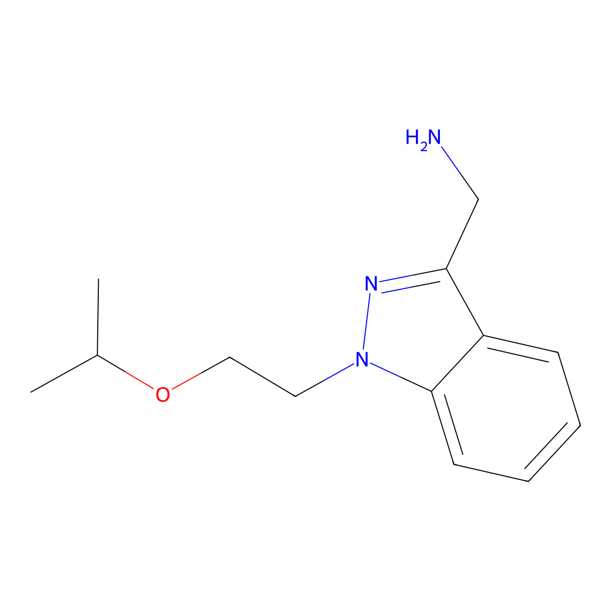 {1-[2-(propan-2-yloxy)ethyl]-1H-indazol-3-yl}methanamine molecular structure, CAS 1485936-09-1