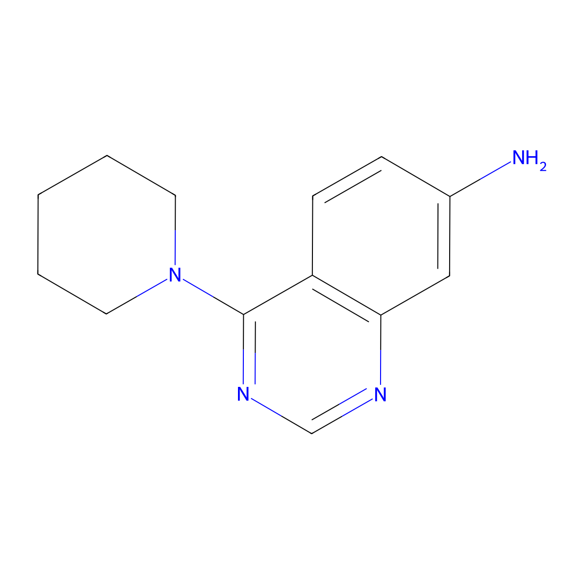 4-Piperidino-7-quinazolinamine molecular structure, CAS 1485966-90-2