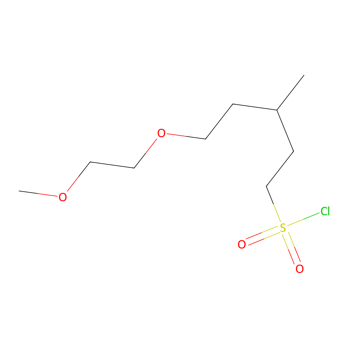 5-(2-Methoxyethoxy)-3-methylpentane-1-sulfonyl chloride molecular structure, CAS 1485968-12-4