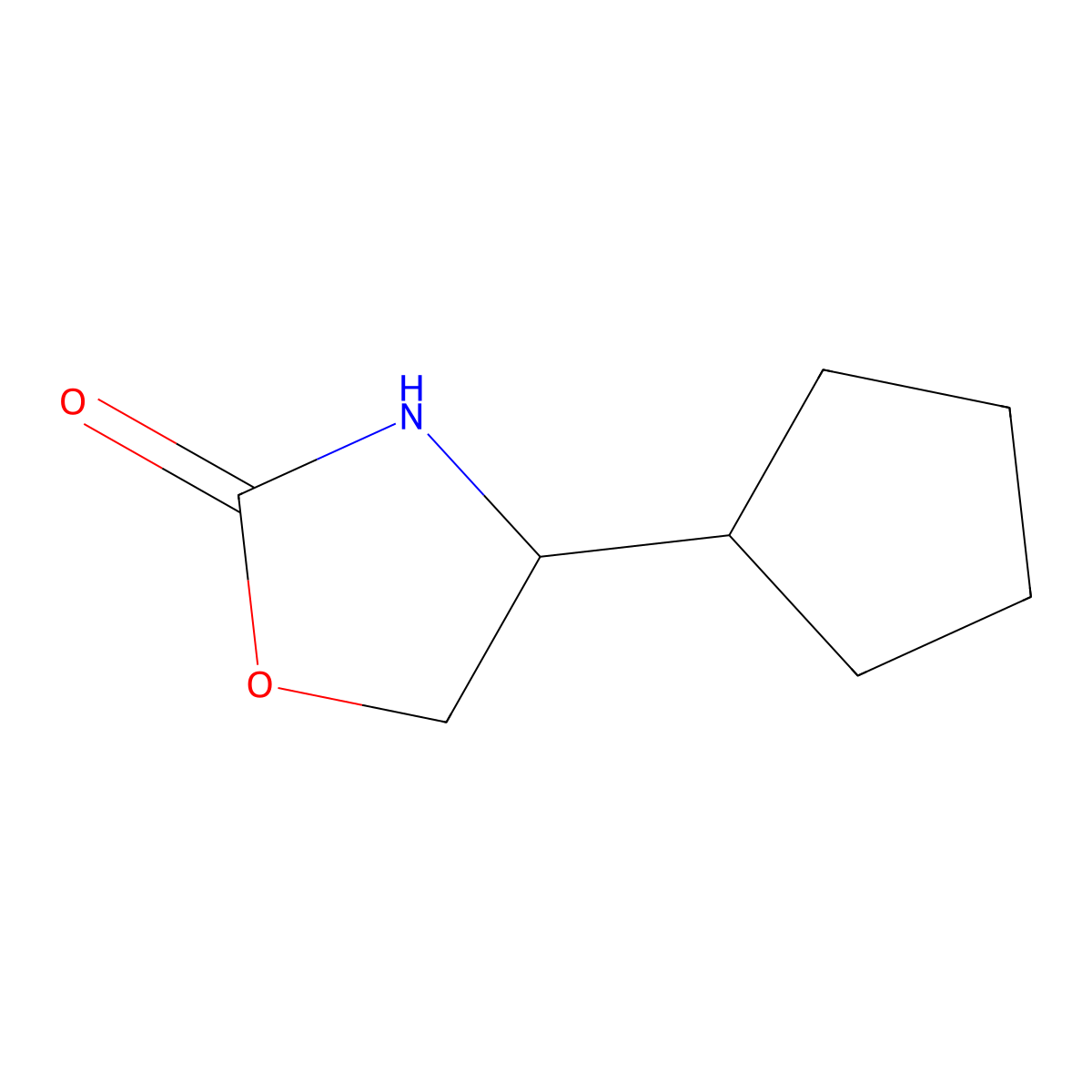 4-Cyclopentyl-1,3-oxazolidin-2-one molecular structure, CAS 1485973-01-0