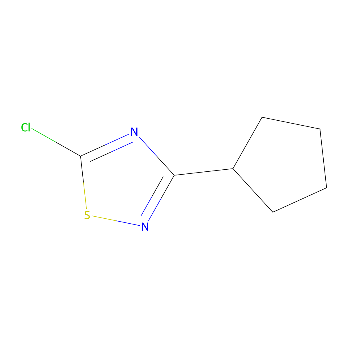 5-Chloro-3-cyclopentyl-1,2,4-thiadiazole molecular structure, CAS 1485982-45-3