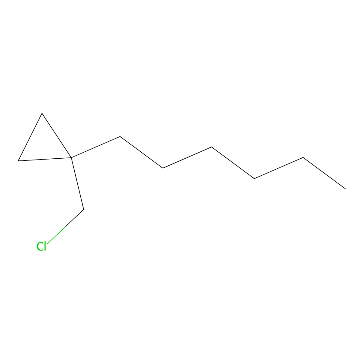 1-(Chloromethyl)-1-hexylcyclopropane molecular structure, CAS 1485983-26-3