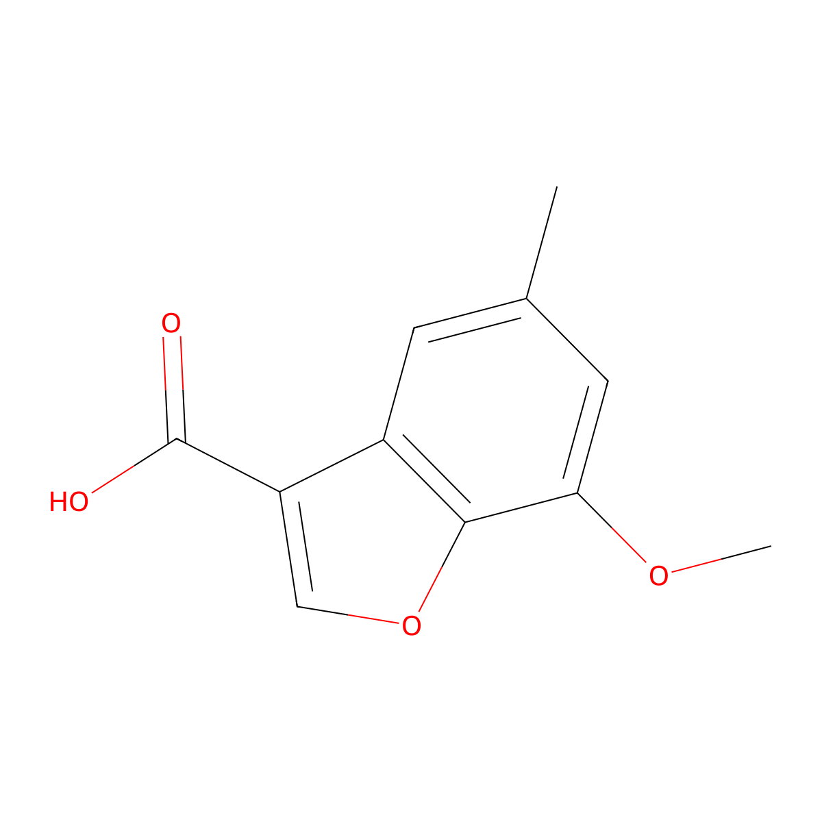 7-Methoxy-5-methyl-1-benzofuran-3-carboxylic acid molecular structure, CAS 1485985-19-0