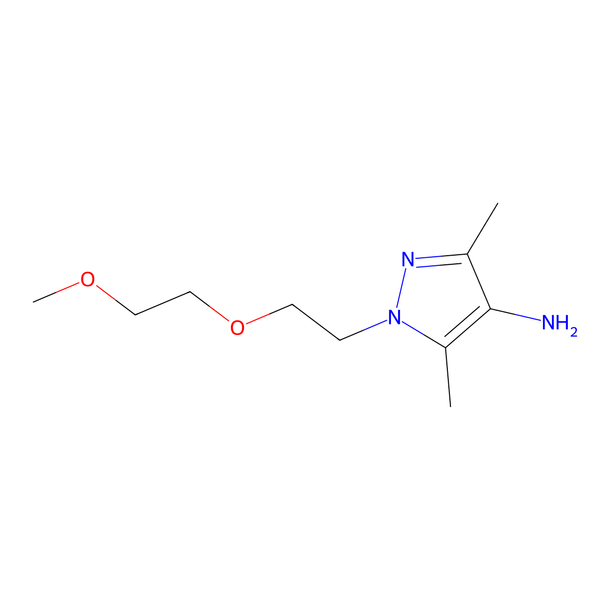 1-(2-(2-Methoxyethoxy)ethyl)-3,5-dimethyl-1h-pyrazol-4-amine molecular structure, CAS 1485989-39-6