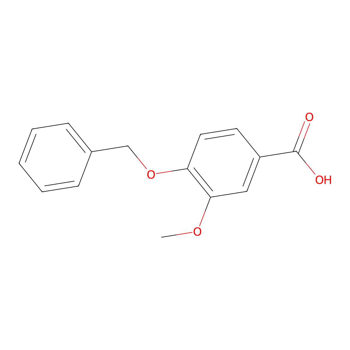 4-(Benzyloxy)-3-methoxybenzoic acid molecular structure, CAS 1486-53-9