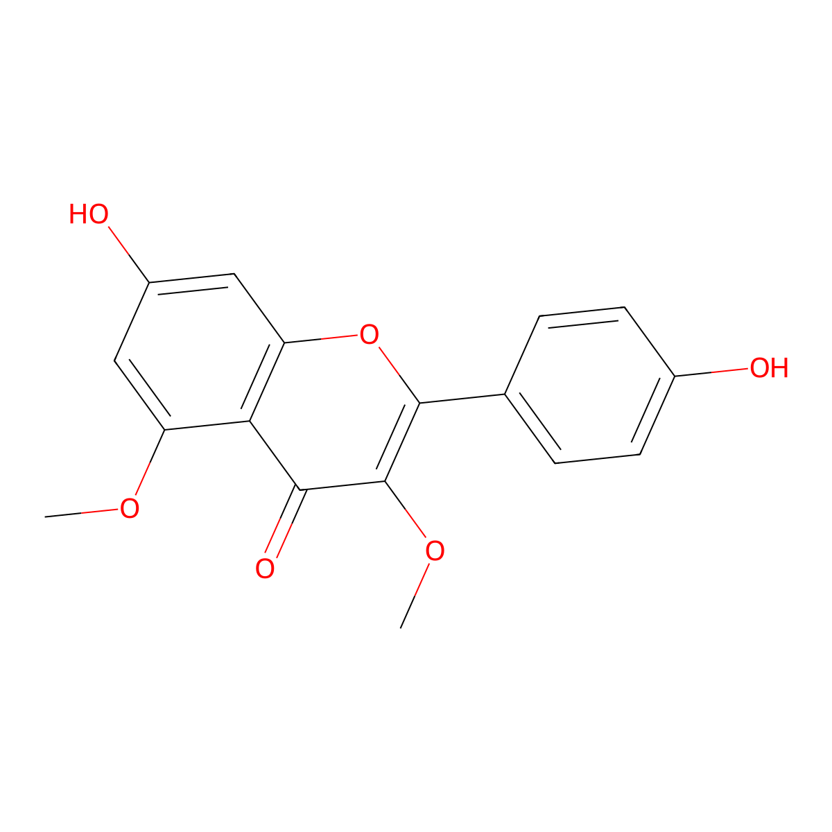 Kaempferol 3,5-dimethyl ether molecular structure, CAS 1486-65-3
