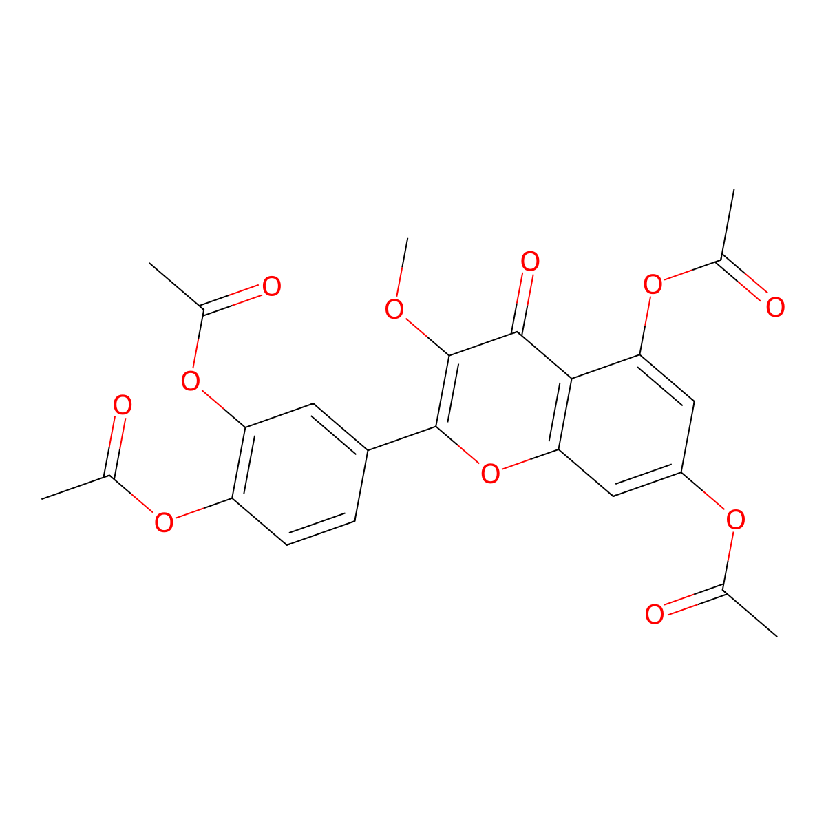 3-O-Methylquercetin tetraacetate molecular structure, CAS 1486-69-7