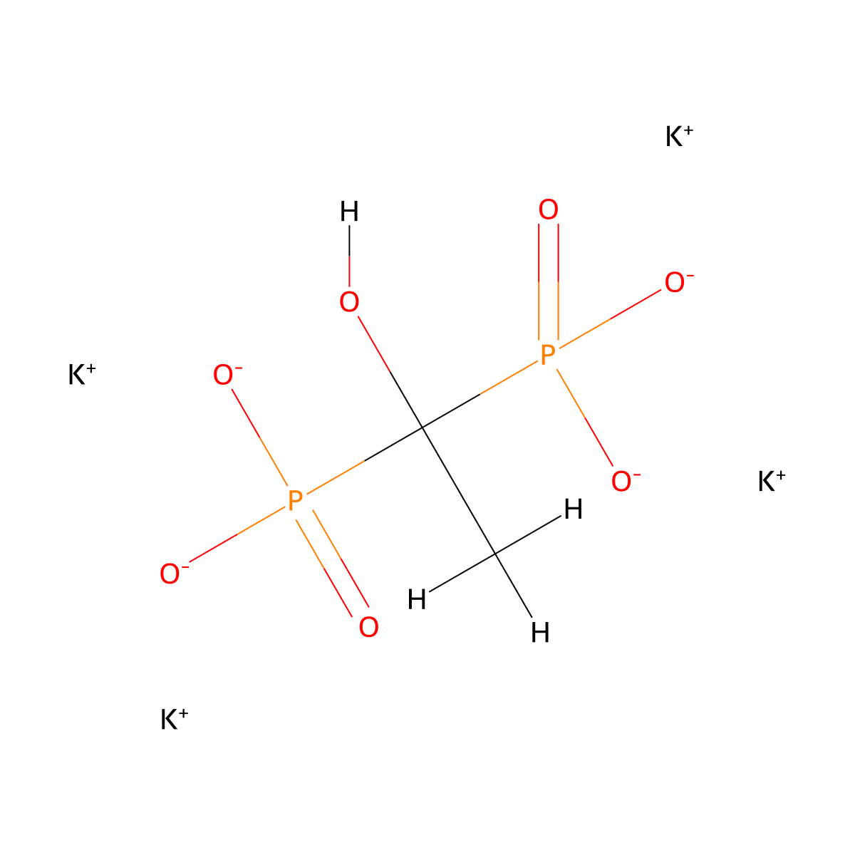 Tetrapotassium Etidronate molecular structure, CAS 14860-53-8