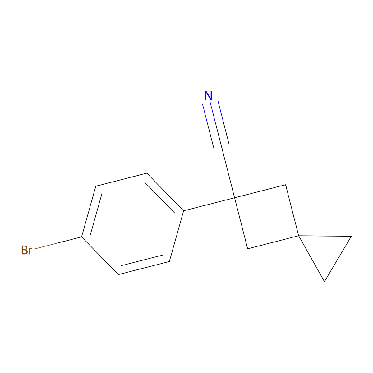 5-(4-Bromophenyl)spiro(2.3)hexane-5-carbonitrile molecular structure, CAS 1486025-98-2