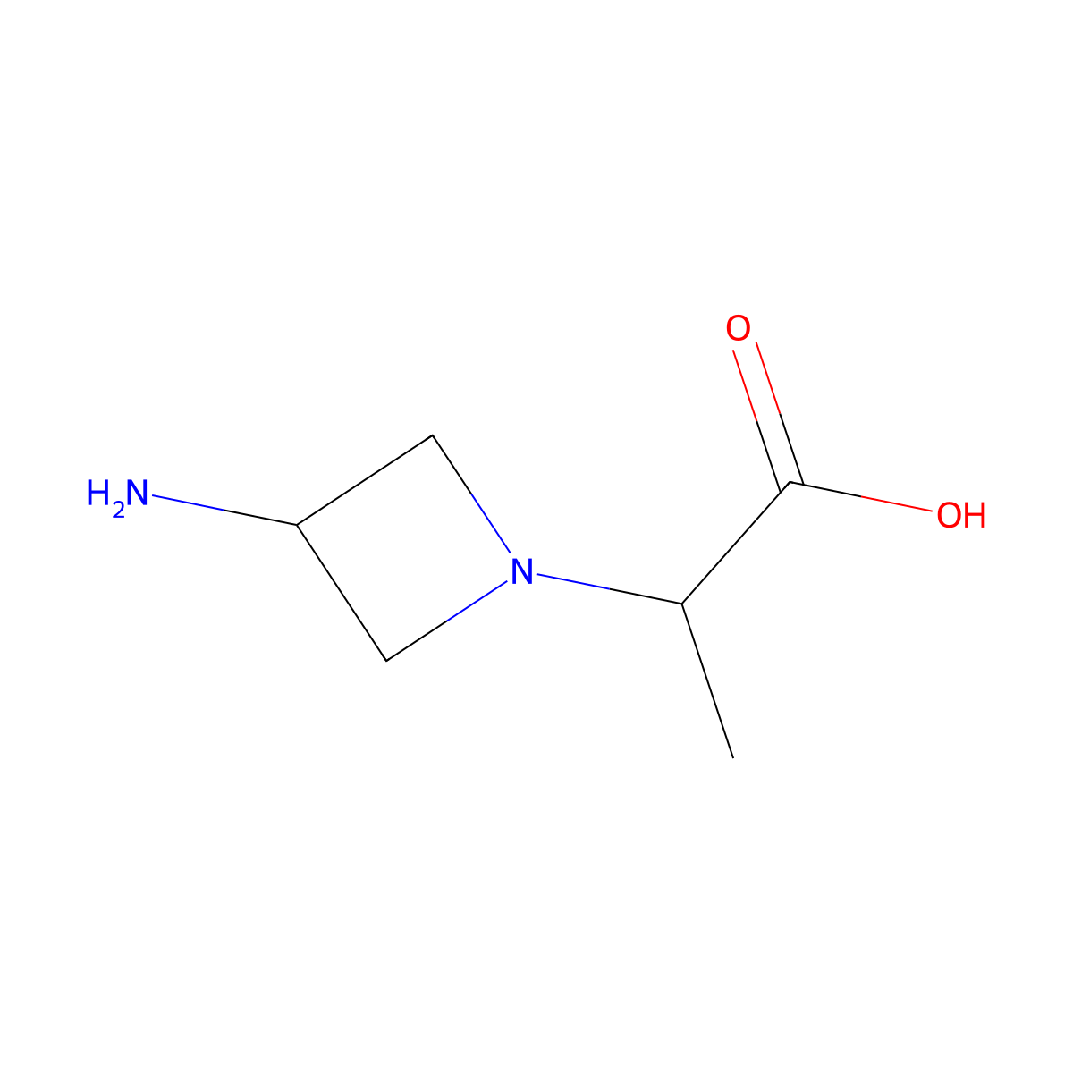 2-(3-Aminoazetidin-1-yl)propanoic acid molecular structure, CAS 1486041-92-2