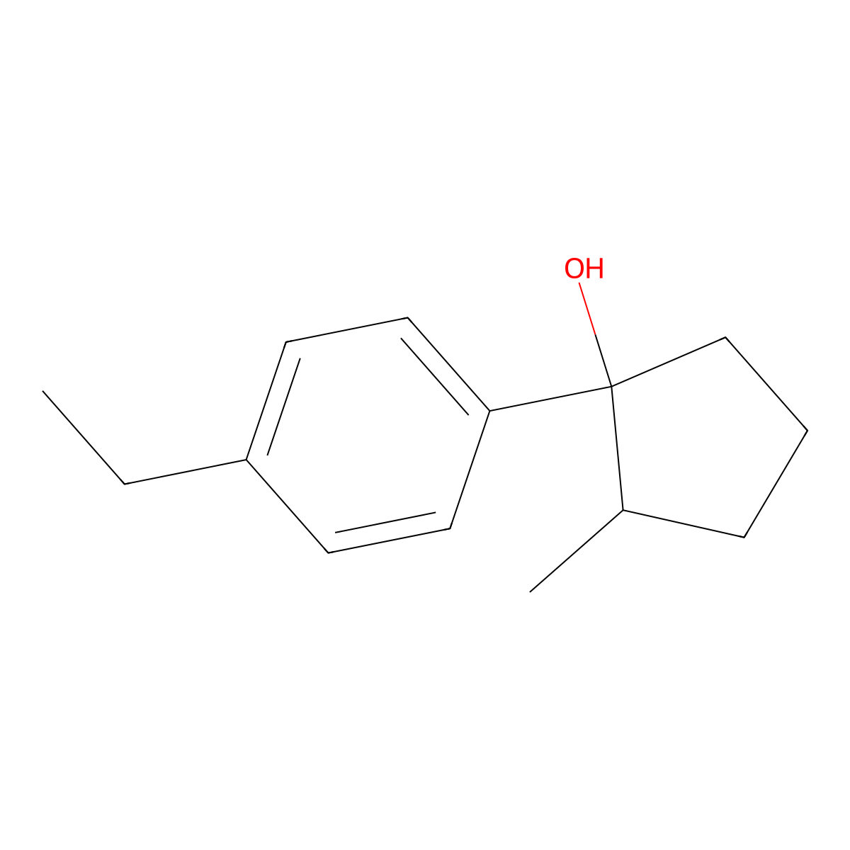 1-(4-Ethylphenyl)-2-methylcyclopentan-1-ol molecular structure, CAS 1486050-36-5