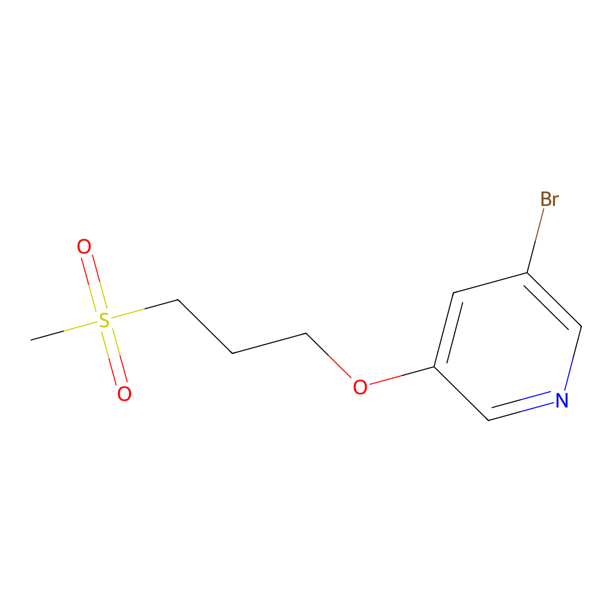 3-Bromo-5-(3-(methylsulfonyl)propoxy)pyridine molecular structure, CAS 1486064-72-5