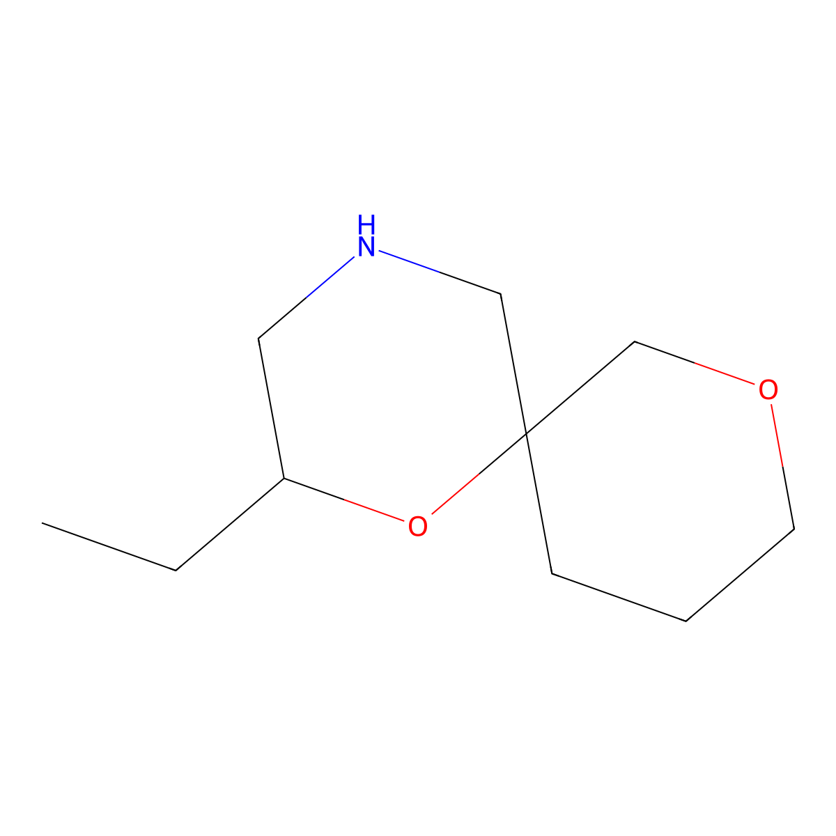 2-Ethyl-1,8-dioxa-4-azaspiro[5.5]undecane molecular structure, CAS 1486067-18-8