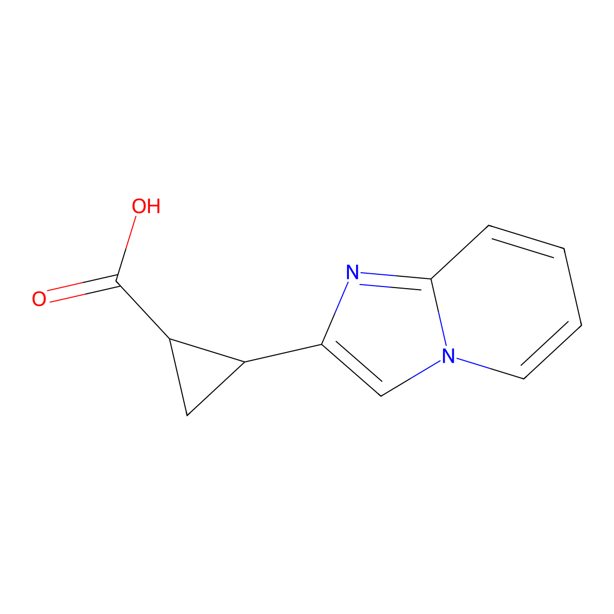 2-(Imidazo[1,2-a]pyridin-2-yl)cyclopropane-1-carboxylic acid molecular structure, CAS 1486072-04-1