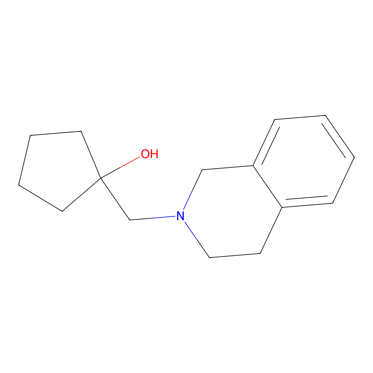 1-[(1,2,3,4-Tetrahydroisoquinolin-2-yl)methyl]cyclopentan-1-ol molecular structure, CAS 1486089-23-9