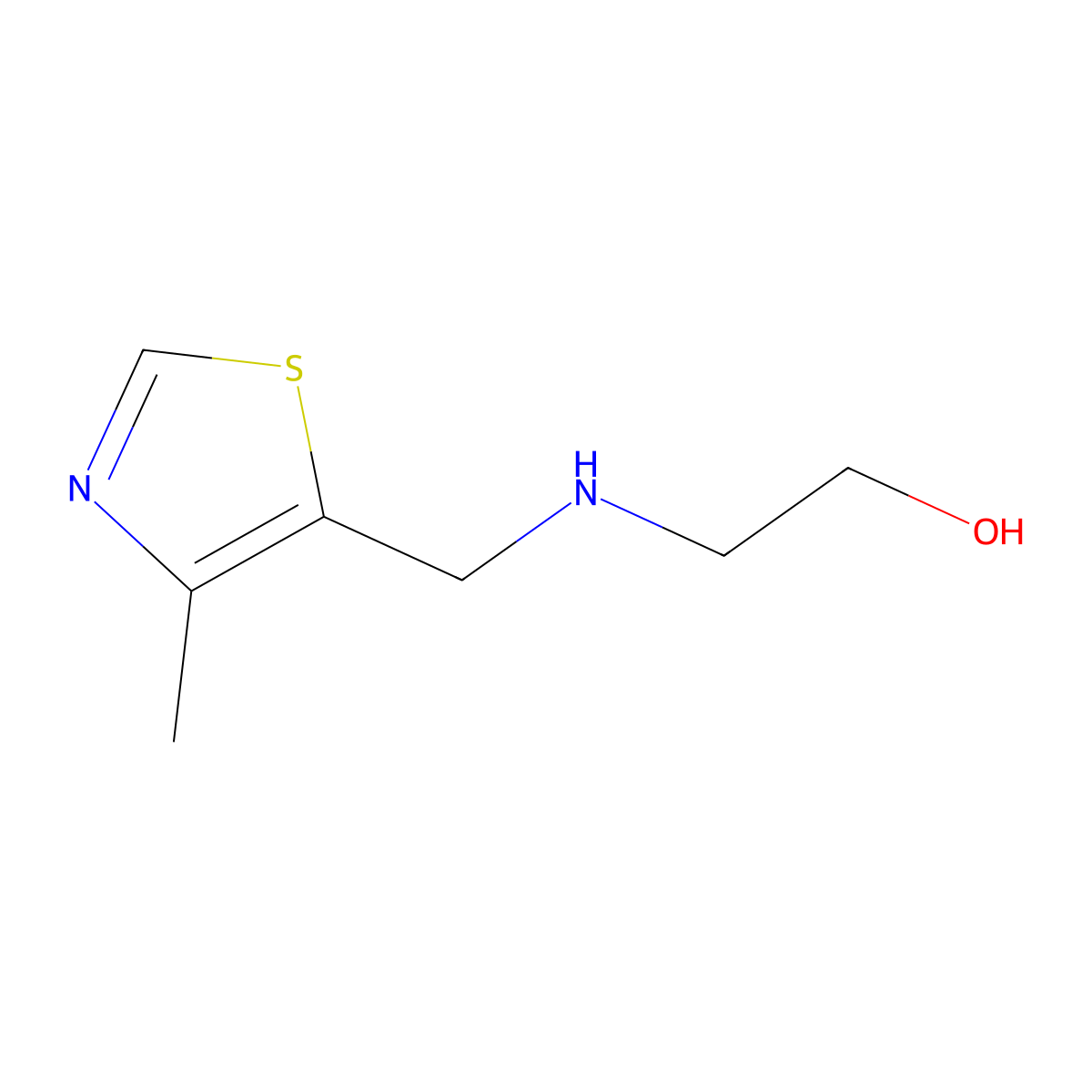 2-{[(4-Methyl-1,3-thiazol-5-yl)methyl]amino}ethan-1-ol molecular structure, CAS 1486092-15-2