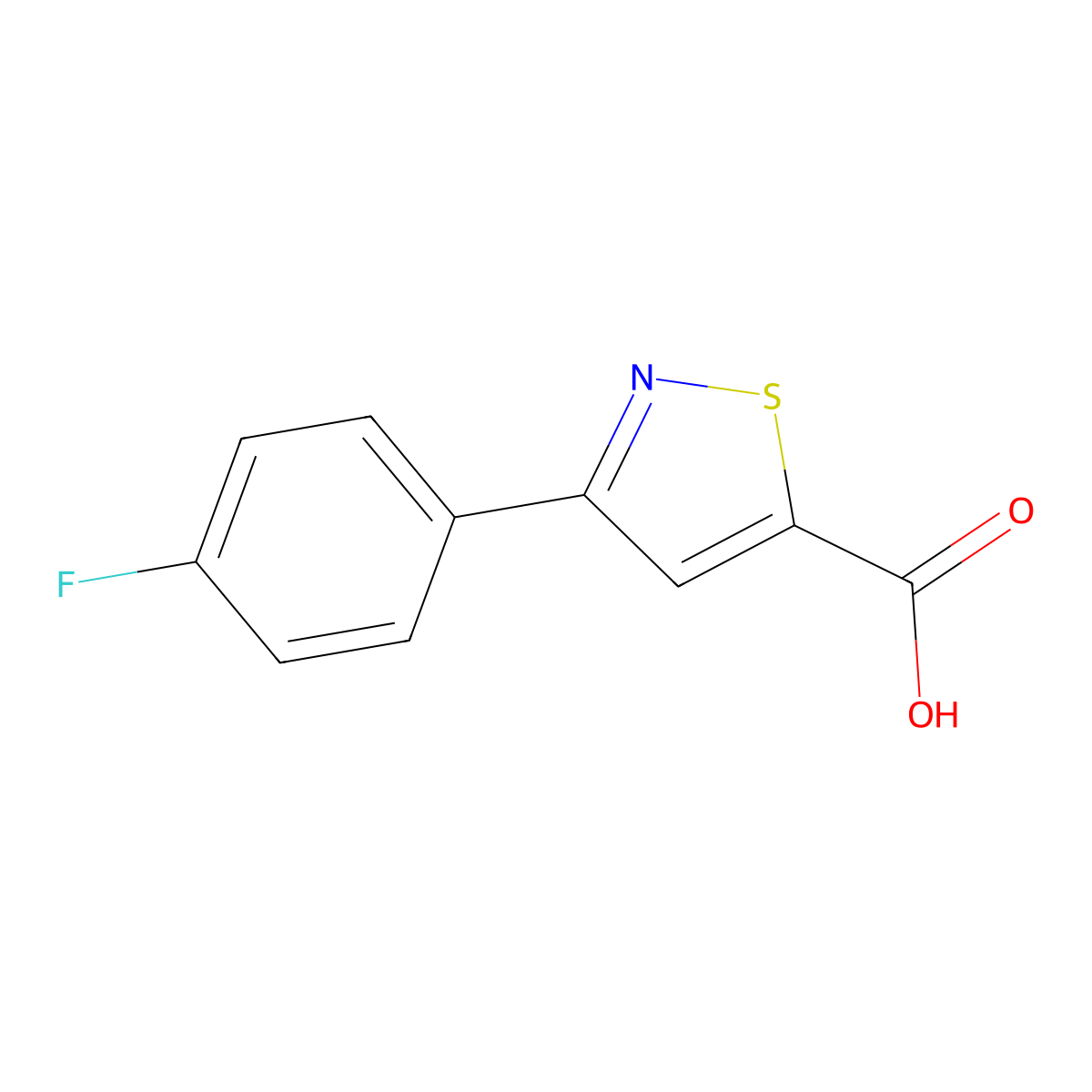 3-(4-Fluorophenyl)-1,2-thiazole-5-carboxylic acid molecular structure, CAS 1486096-34-7