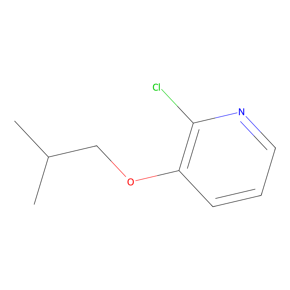 2-Chloro-3-(2-methylpropoxy)pyridine molecular structure, CAS 1486099-41-5