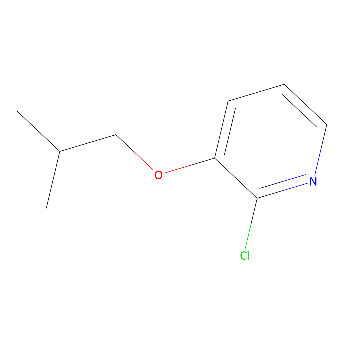 2-Chloro-3-(2-methylpropoxy)pyridine molecular structure, CAS 1486099-41-5