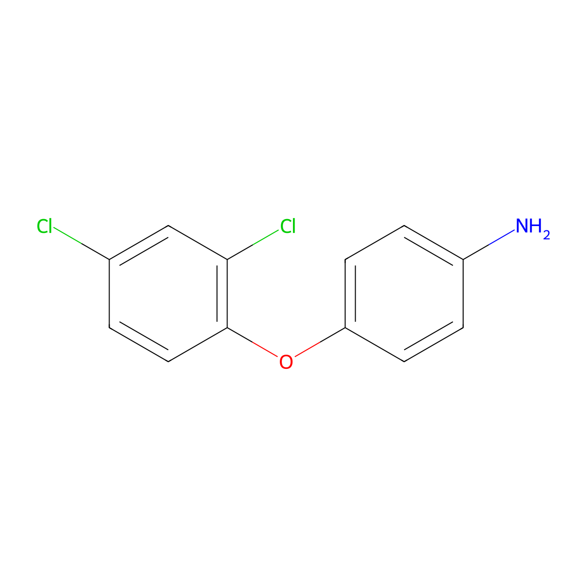 4-(2,4-Dichlorophenoxy)benzenamine molecular structure, CAS 14861-17-7