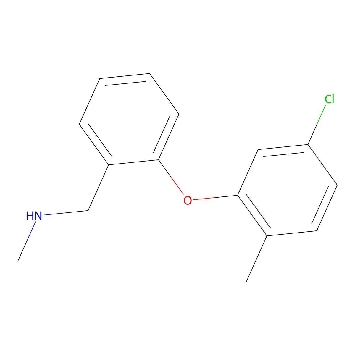 {[2-(5-Chloro-2-methylphenoxy)phenyl]methyl}(methyl)amine molecular structure, CAS 1486108-13-7