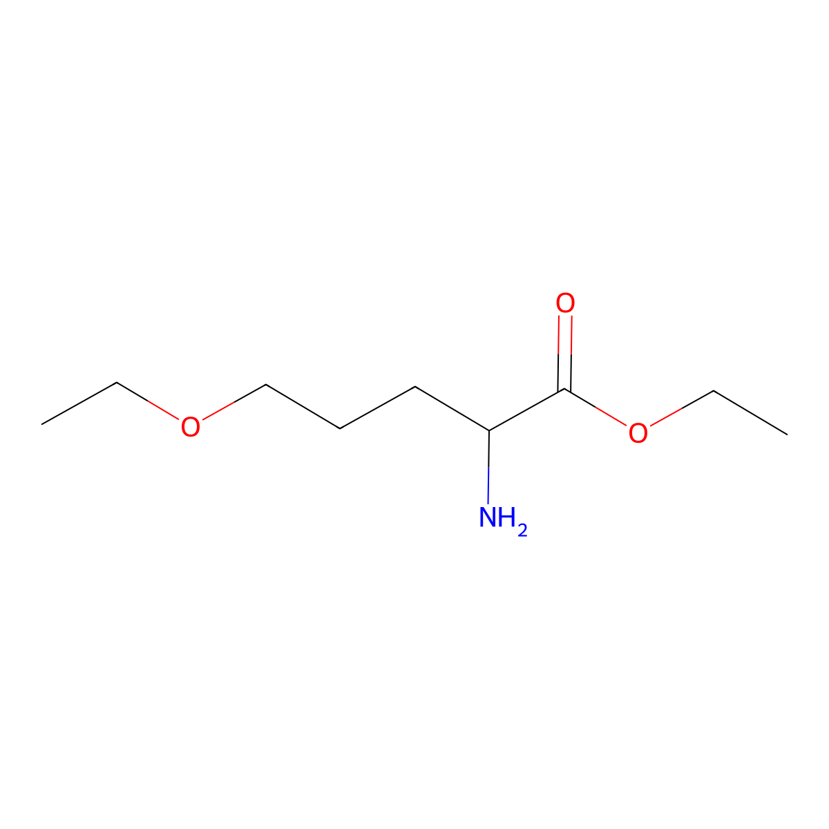 Ethyl 2-amino-5-ethoxypentanoate molecular structure, CAS 1486109-66-3