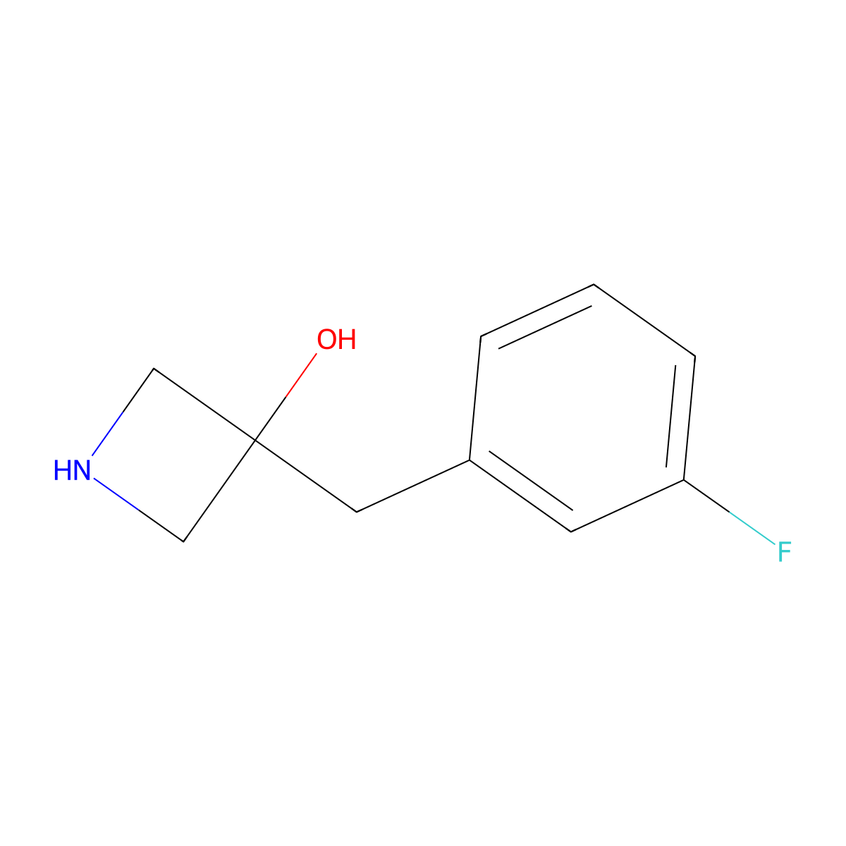 3-(3-Fluorobenzyl)azetidin-3-ol molecular structure, CAS 1486148-56-4