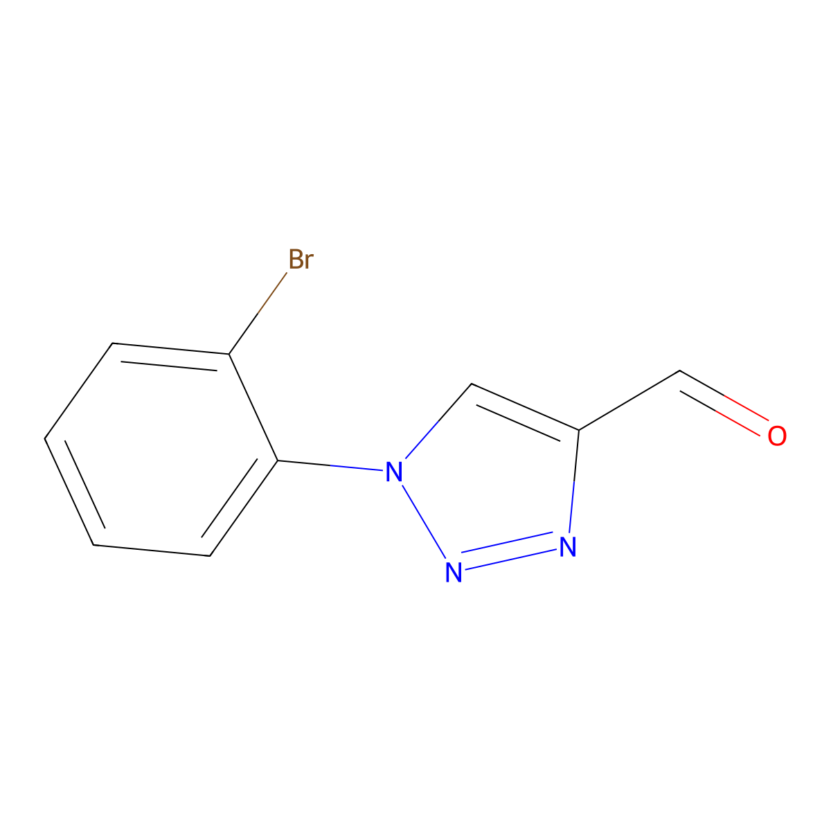 1-(2-bromophenyl)-1H-1,2,3-triazole-4-carbaldehyde molecular structure, CAS 1486150-47-3