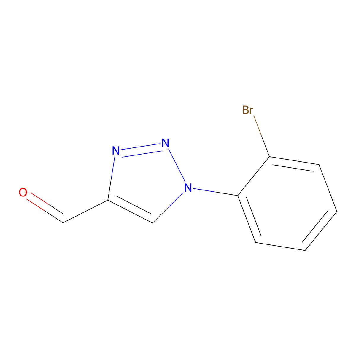 1-(2-bromophenyl)-1H-1,2,3-triazole-4-carbaldehyde molecular structure, CAS 1486150-47-3