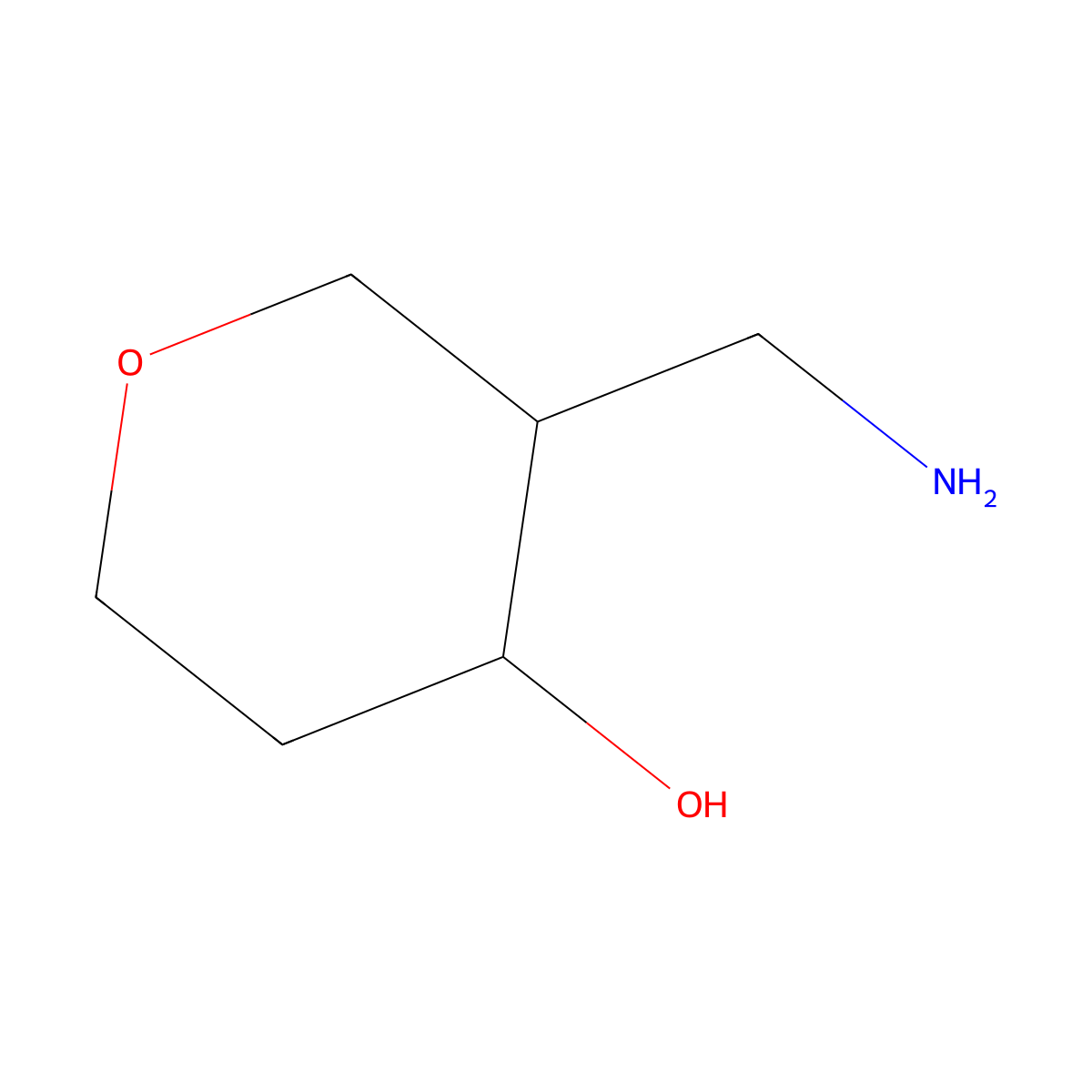 3-(Aminomethyl)oxan-4-ol molecular structure, CAS 1486154-82-8