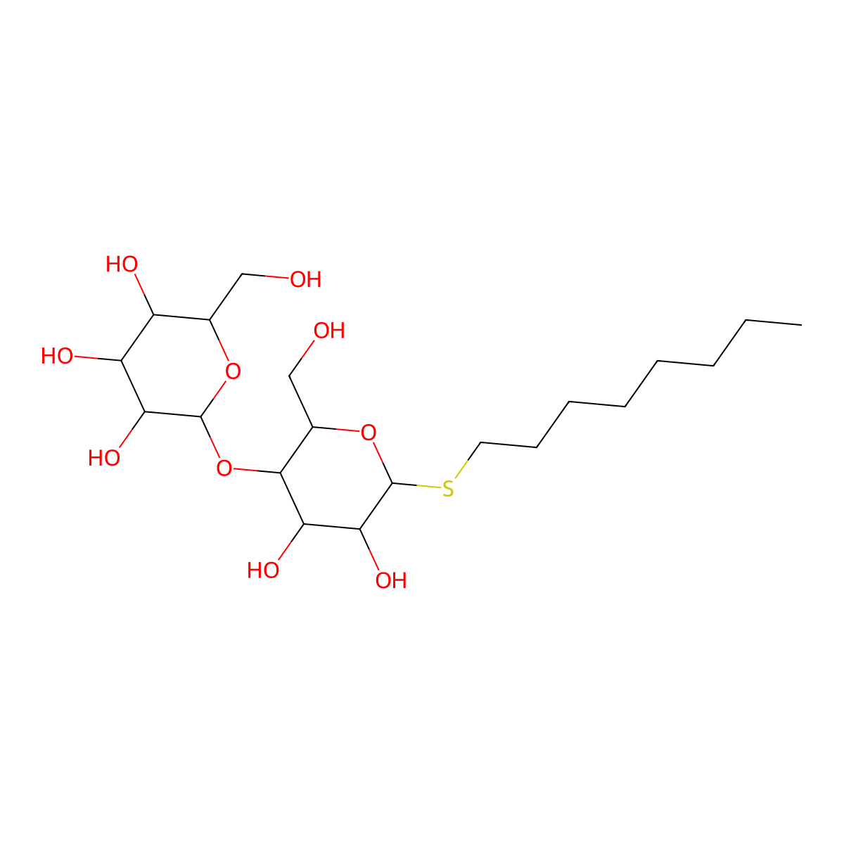 Octyl b-D-thiomaltopyranoside molecular structure, CAS 148616-91-5