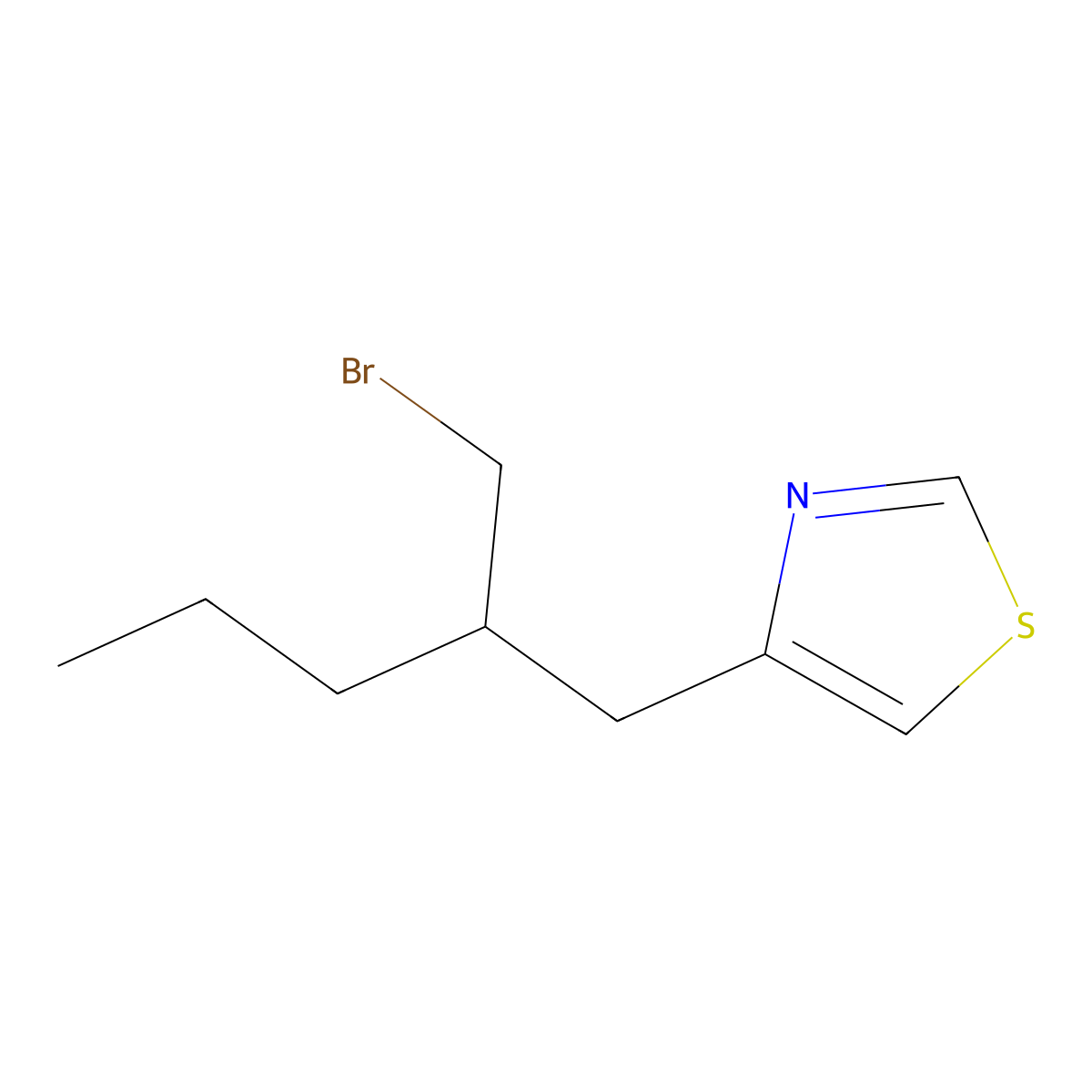 4-(2-(Bromomethyl)pentyl)thiazole molecular structure, CAS 1486168-97-1