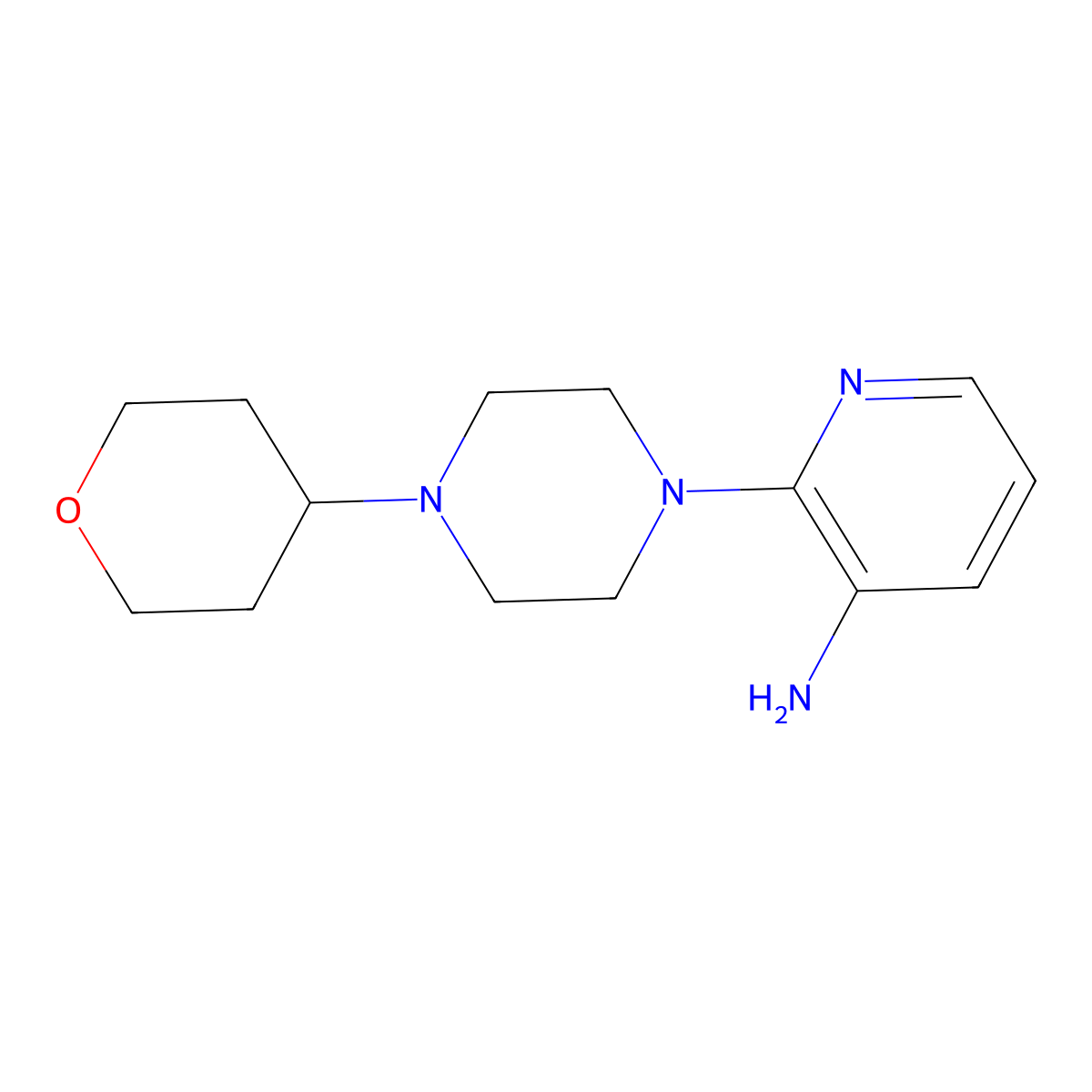 2-[4-(Oxan-4-yl)piperazin-1-yl]pyridin-3-amine molecular structure, CAS 1486170-73-3
