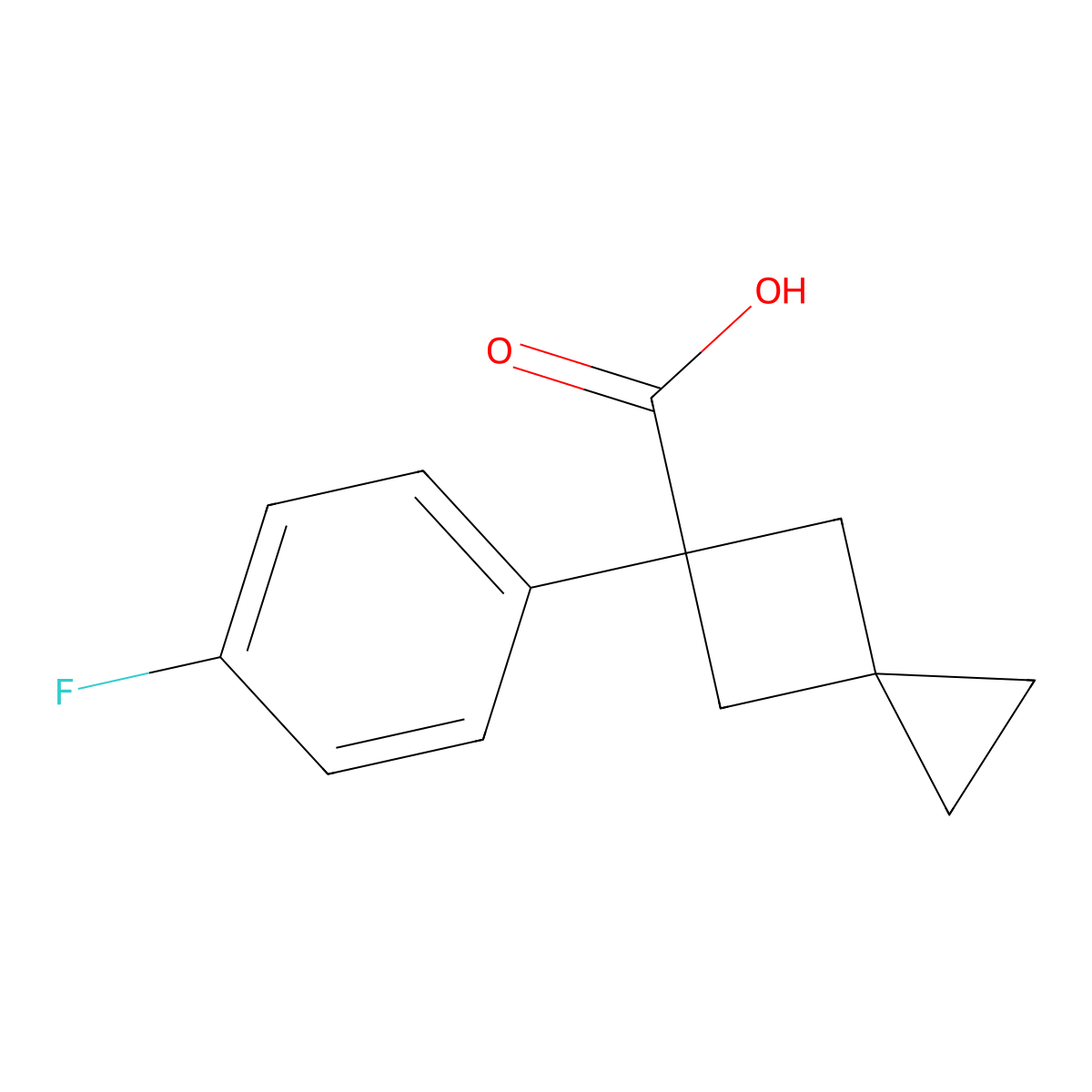 5-(4-Fluorophenyl)spiro[2.3]hexane-5-carboxylic acid molecular structure, CAS 1486179-53-6