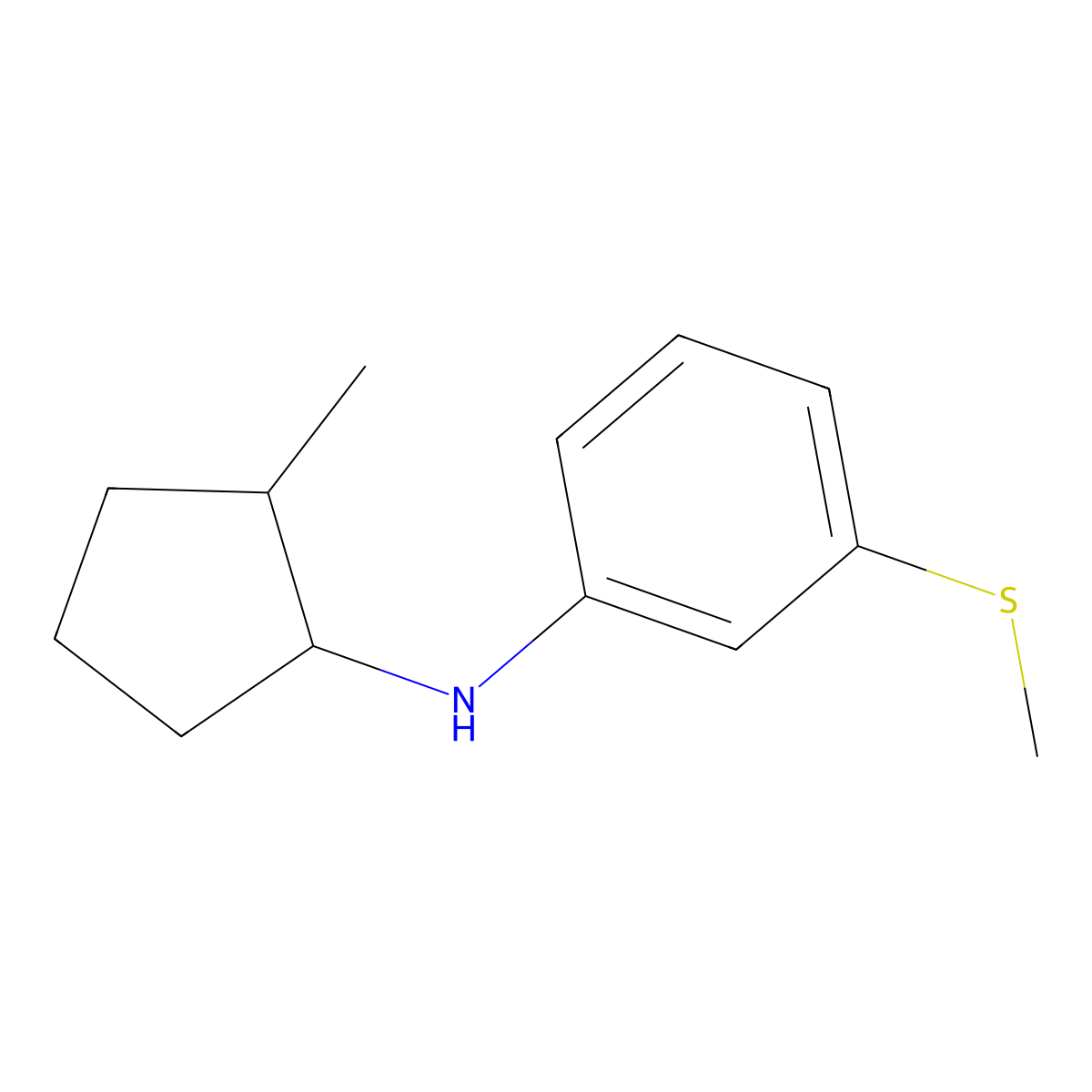 N-(2-Methylcyclopentyl)-3-(methylsulfanyl)aniline molecular structure, CAS 1486186-90-6