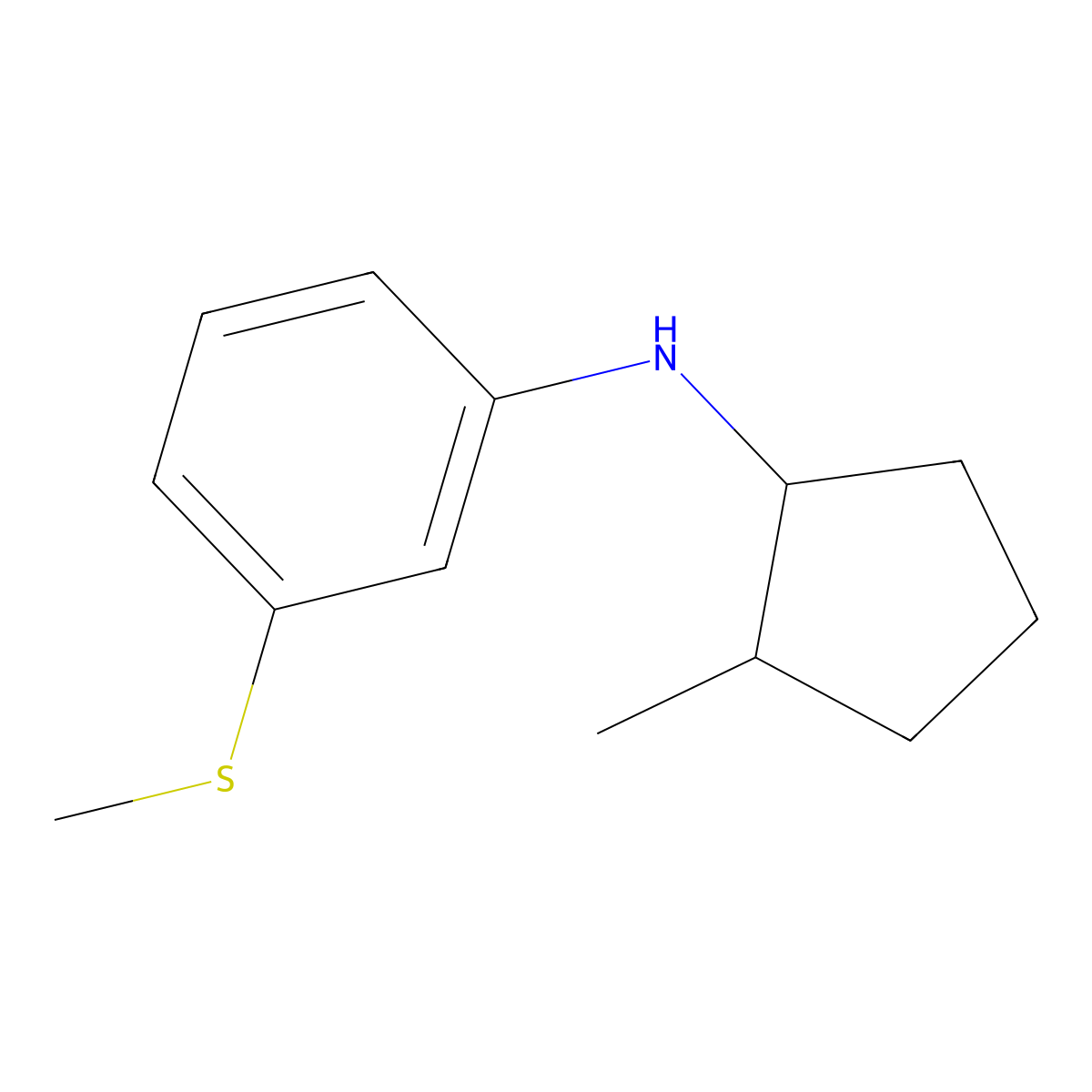 N-(2-Methylcyclopentyl)-3-(methylsulfanyl)aniline molecular structure, CAS 1486186-90-6