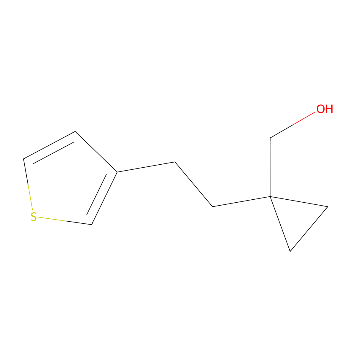 (1-(2-(Thiophen-3-yl)ethyl)cyclopropyl)methanol molecular structure, CAS 1486190-07-1