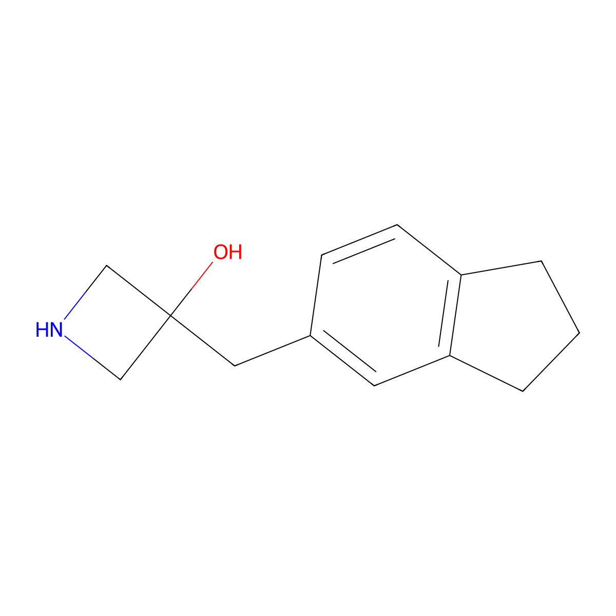 3-((2,3-Dihydro-1h-inden-5-yl)methyl)azetidin-3-ol molecular structure, CAS 1486197-82-3